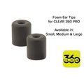Clear 360 10 pack, (5-pair), Replacement foam tips, MEDIUM, 24dB NRR, 10PK C360FTM